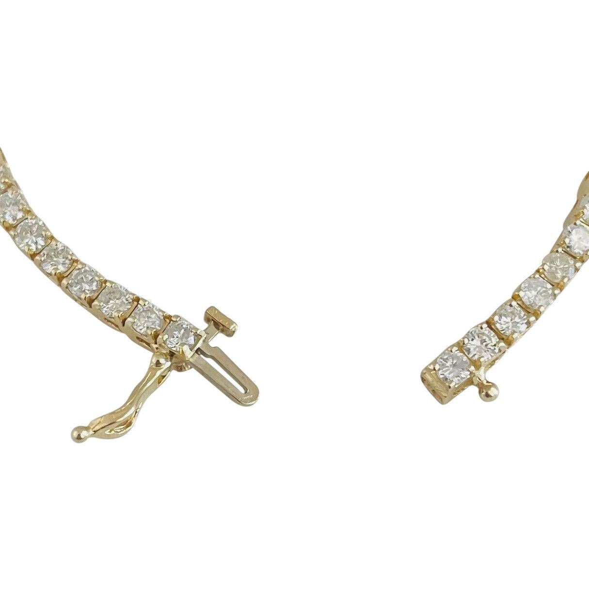14 Karat Yellow Gold and Diamond Tennis Bracelet 2
