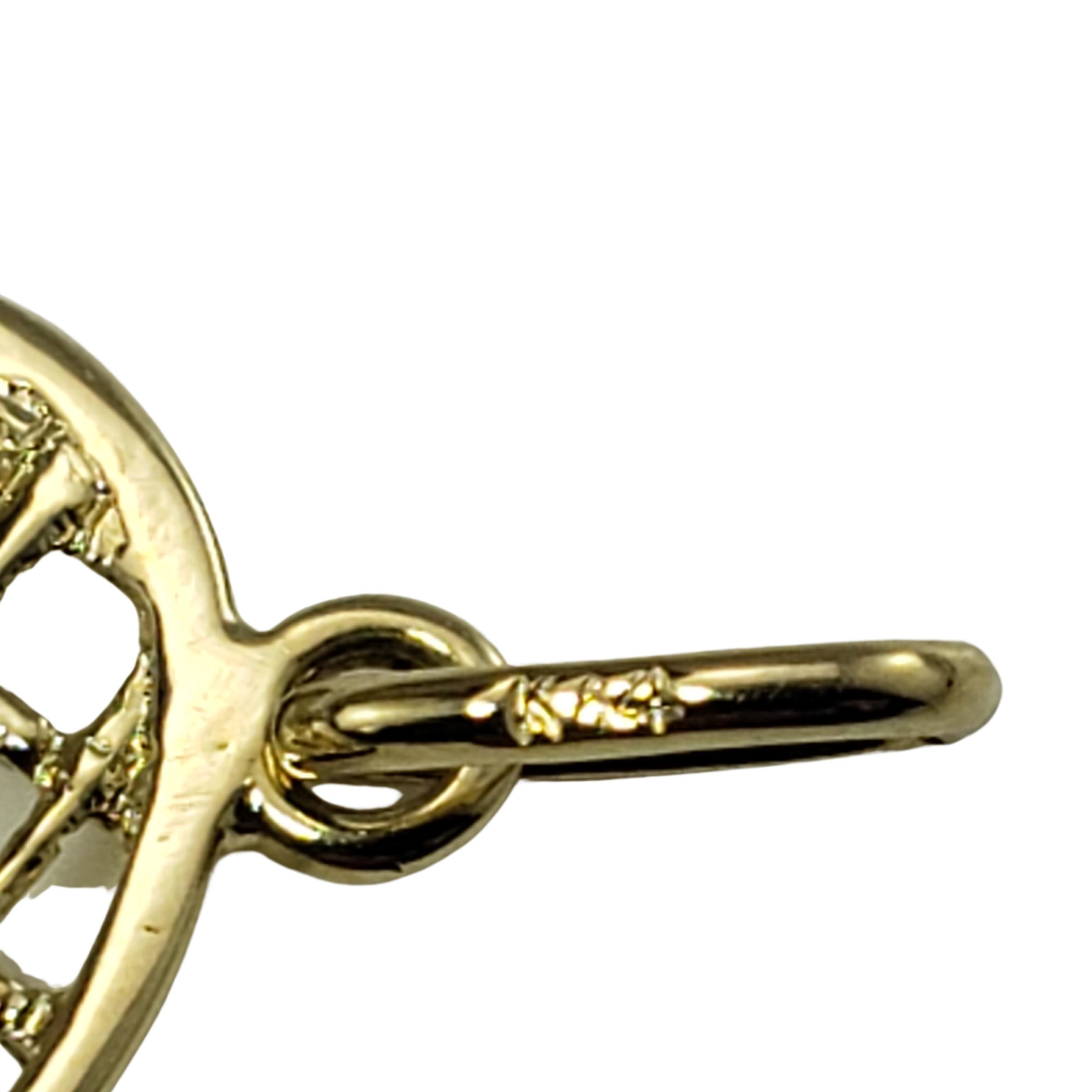 14 Karat Yellow Gold and Diamond Tennis Racket Charm 1