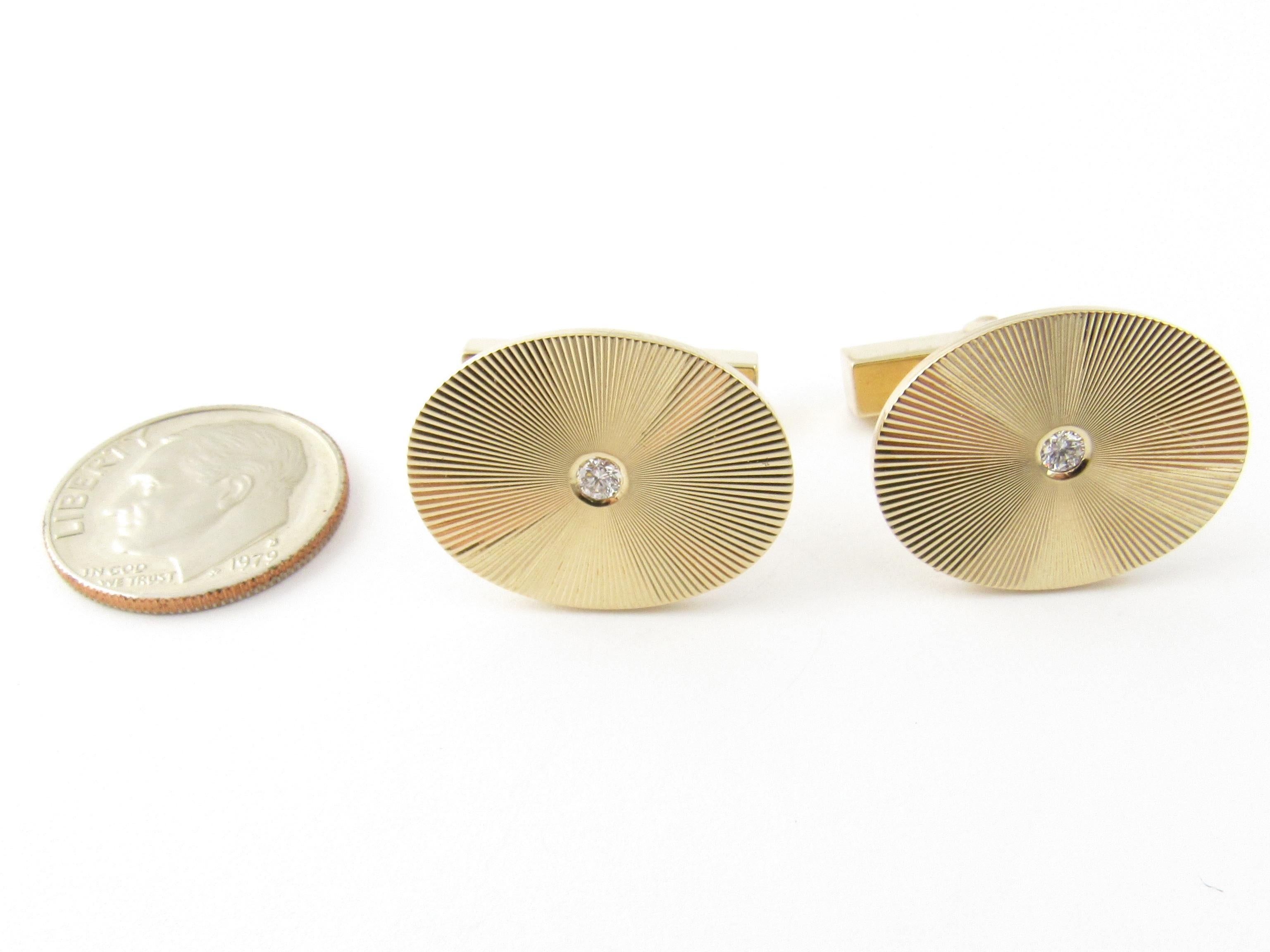 Tiffany & Co. Karat Yellow Gold and Diamond Sunburst Cufflinks 2