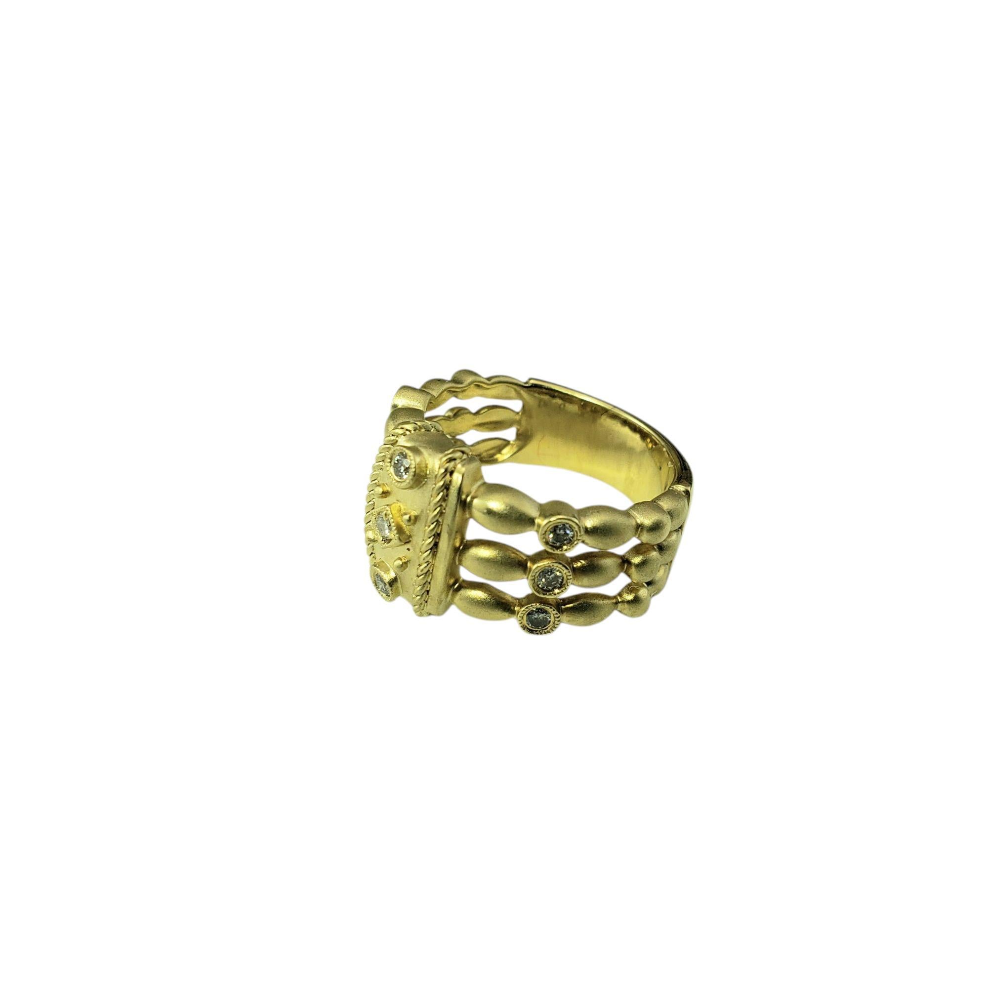 Brilliant Cut 14 Karat Yellow Gold and Diamond Triple Band Ring Size 6.75 #21382 For Sale