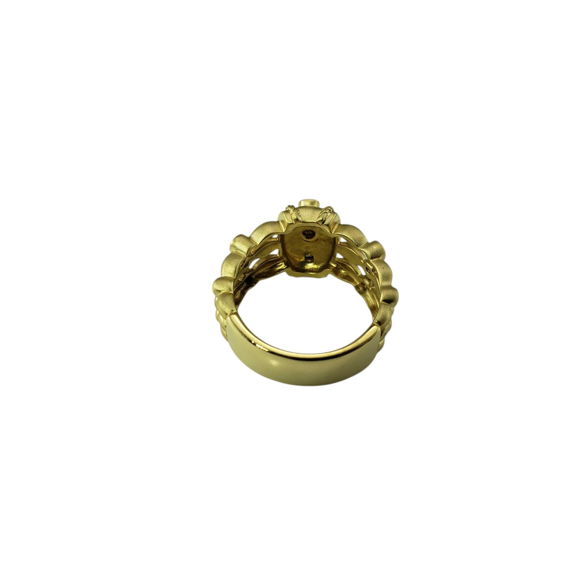 Women's 14 Karat Yellow Gold and Diamond Triple Band Ring Size 6.75 #21382 For Sale
