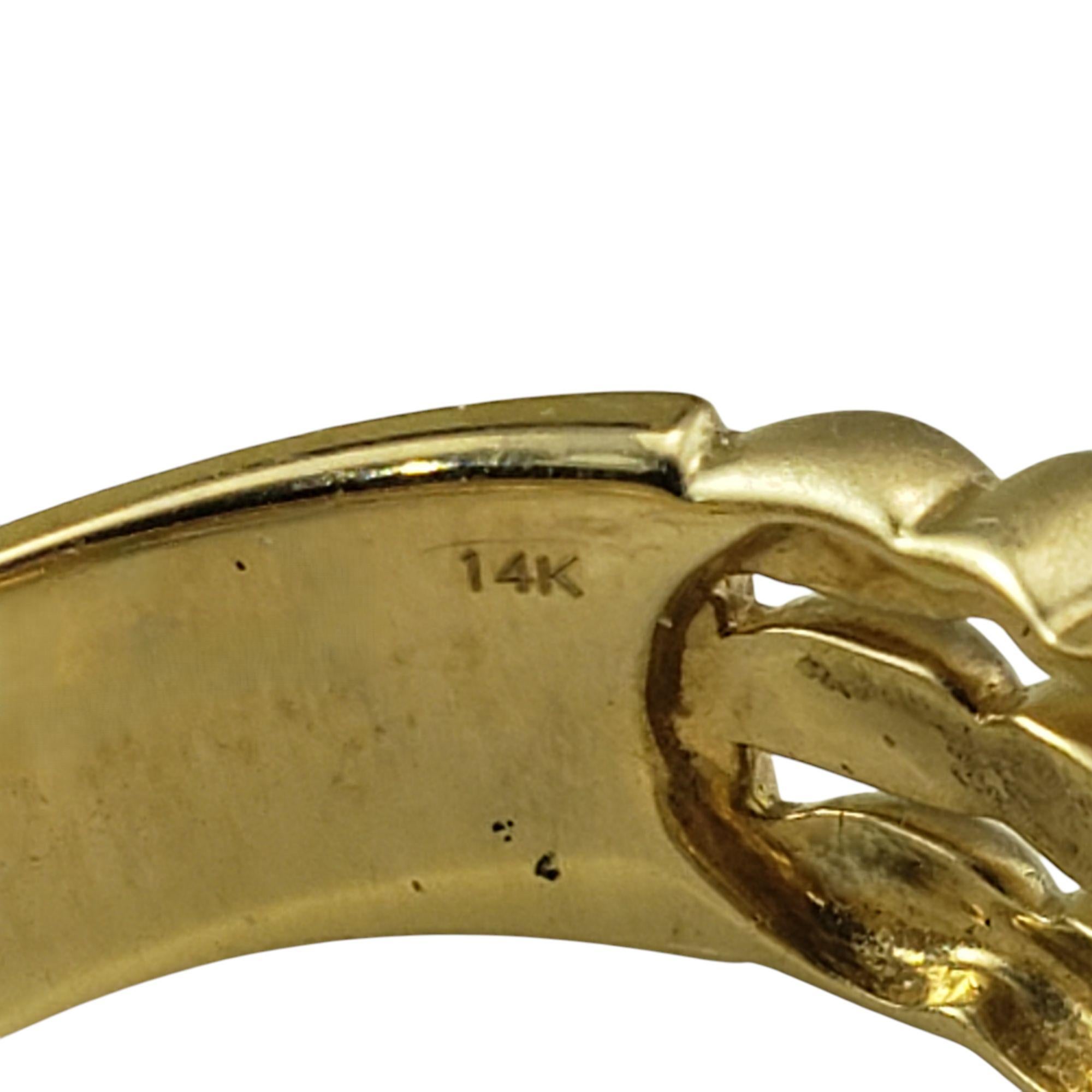 14 Karat Yellow Gold and Diamond Triple Band Ring Size 6.75 #21382 For Sale 2