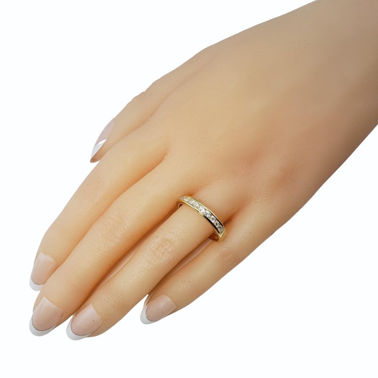 14 Karat Yellow Gold and Diamond Wedding/Anniversary Band Ring For Sale