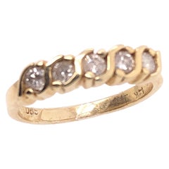 14 Karat Yellow Gold and Diamond Wedding Band Bridal / Anniversary Ring