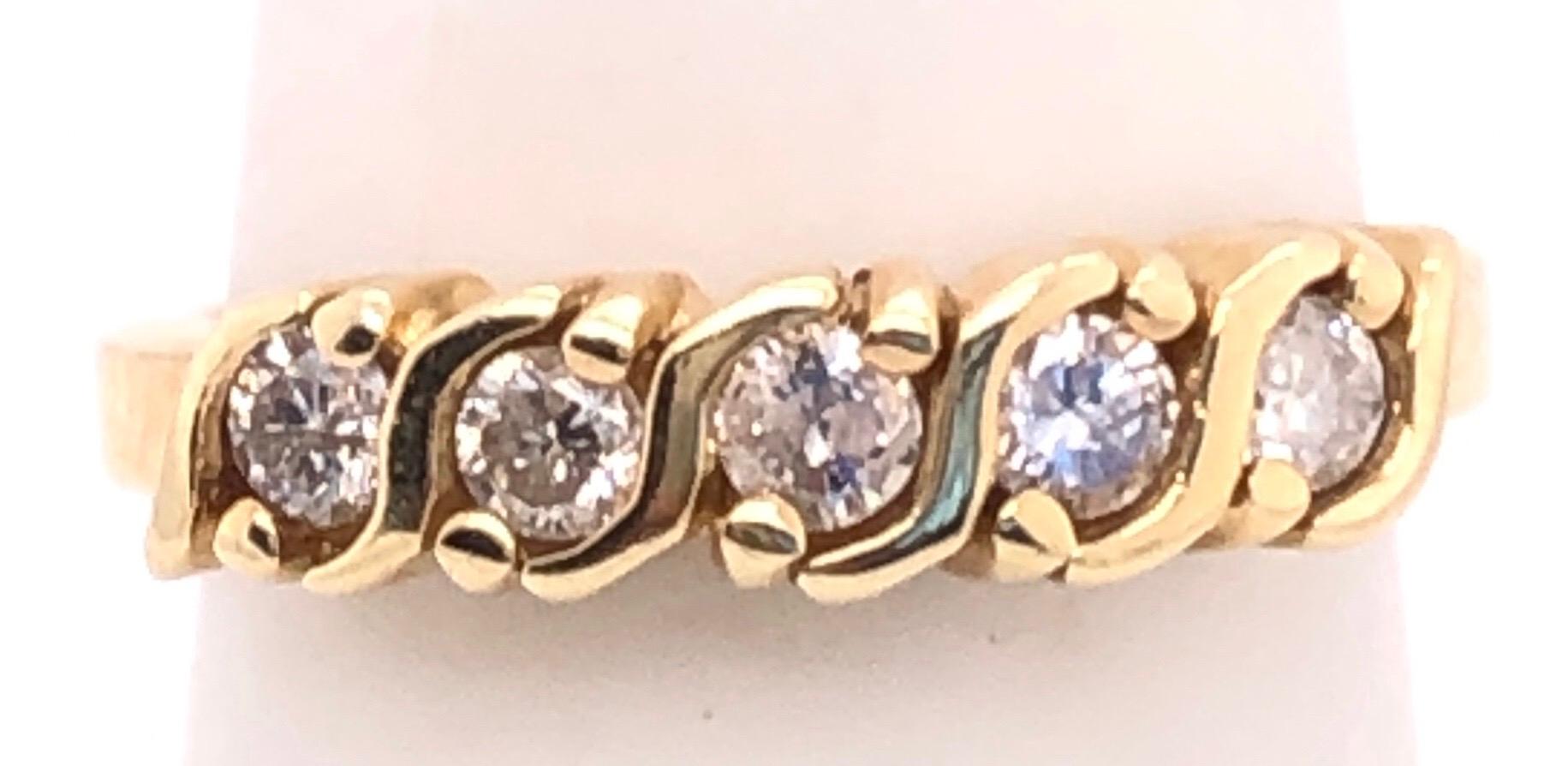 14 Karat Gelbgold und Diamant Ehering Braut / Jahrestag-Ring für Damen oder Herren im Angebot