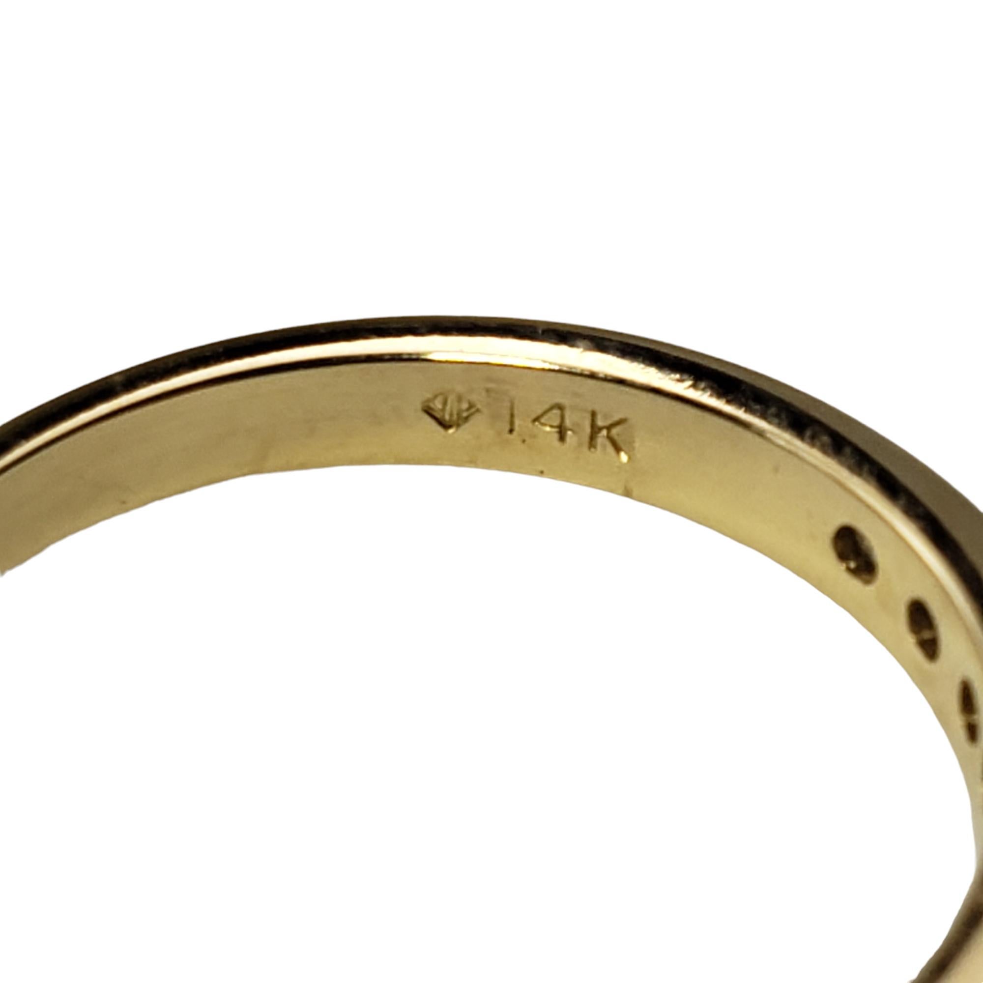 14 Karat Yellow Gold and Diamond Wedding Band Ring Size 6 #15967 For Sale 2