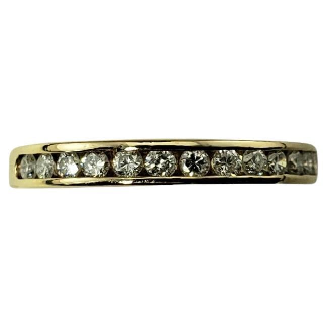 14 Karat Yellow Gold and Diamond Wedding Band Ring Size 6 #15967 For Sale