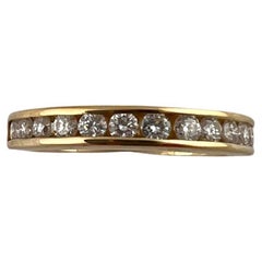 14 Karat Yellow Gold and Diamond Wedding Band Ring