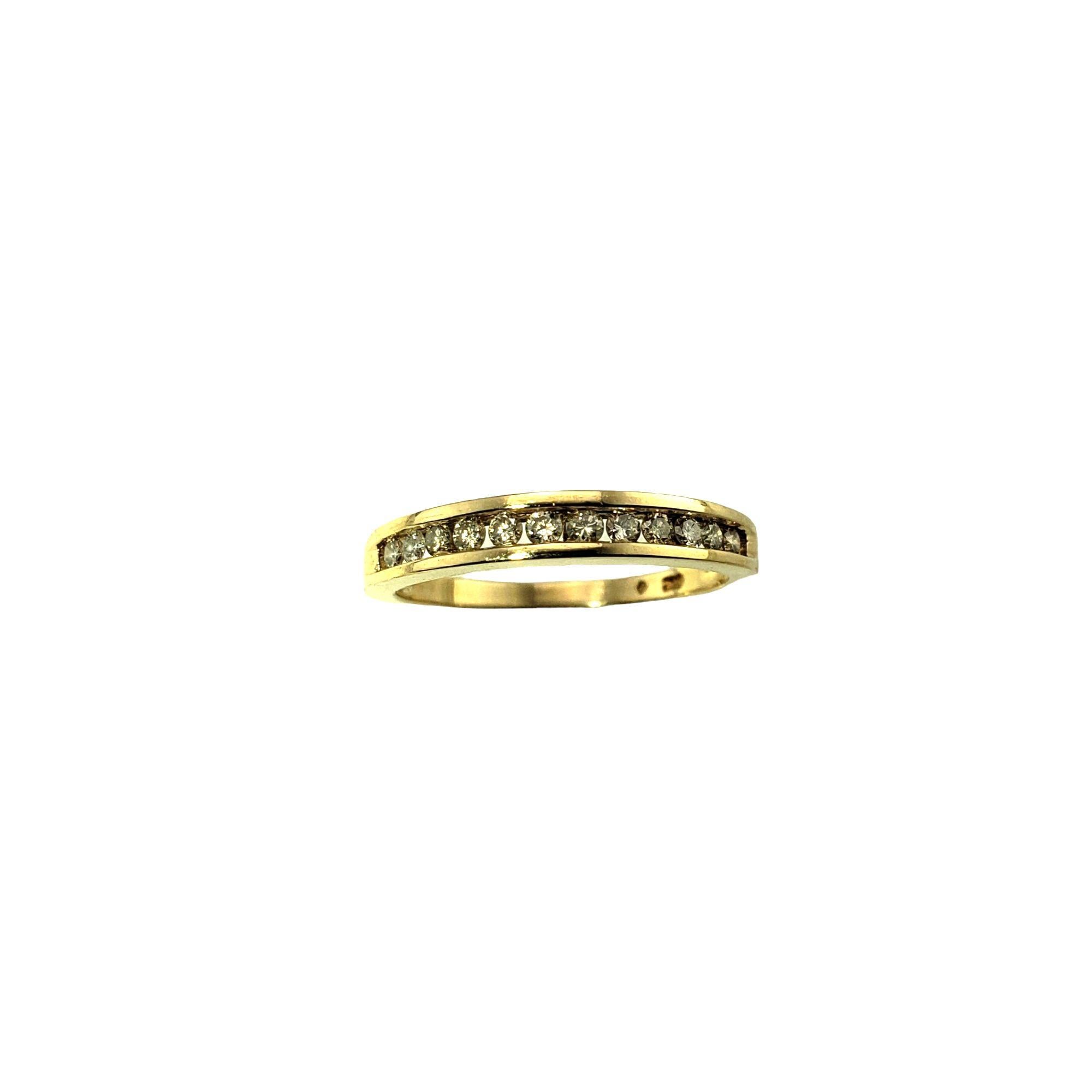 Women's 14 Karat Yellow Gold and Diamond Wedding Band Ring Size 6.75 For Sale
