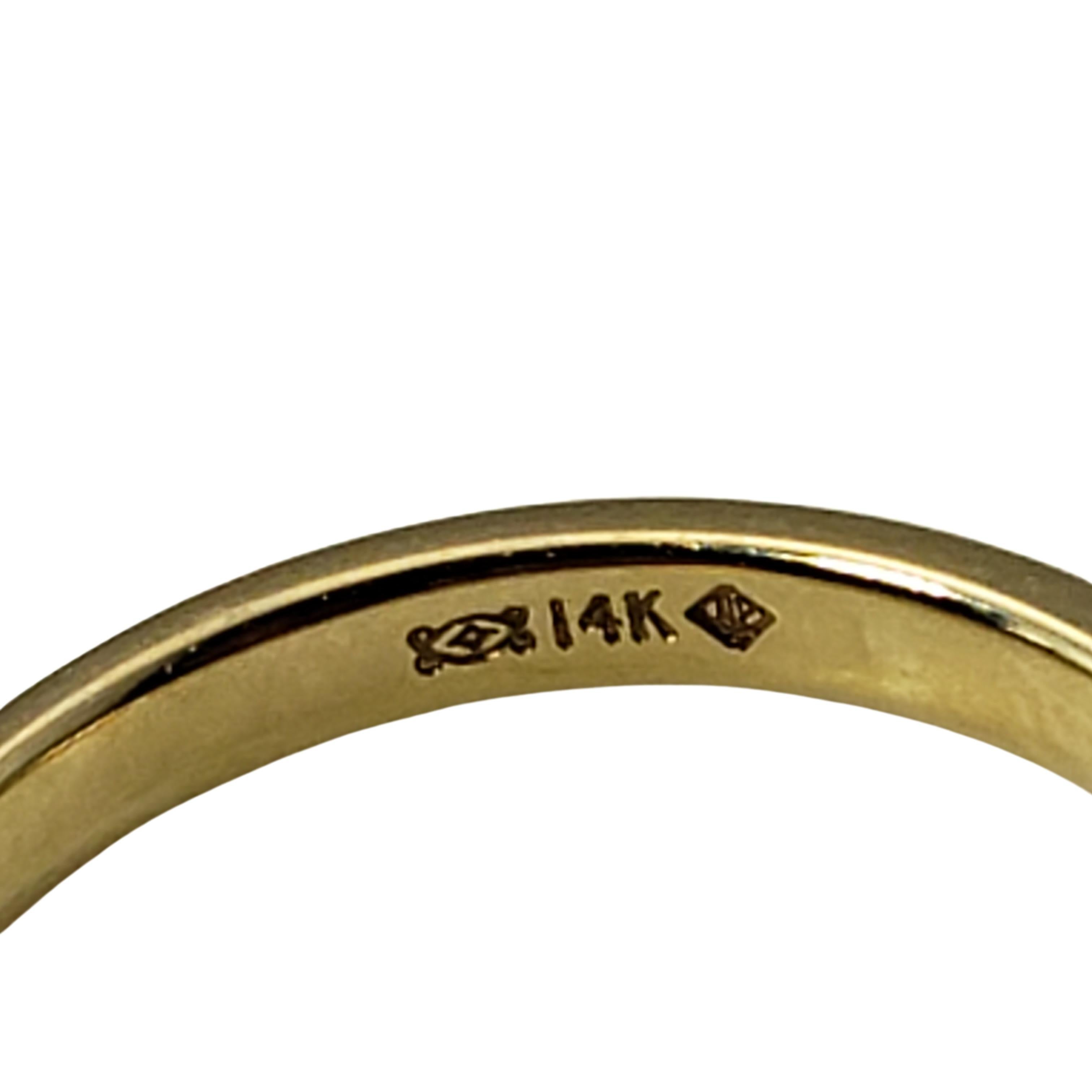Women's 14 Karat Yellow Gold and Diamond Wedding Band Ring For Sale