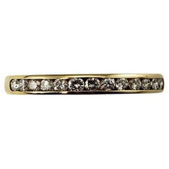 Vintage 14 Karat Yellow Gold and Diamond Wedding Band Ring