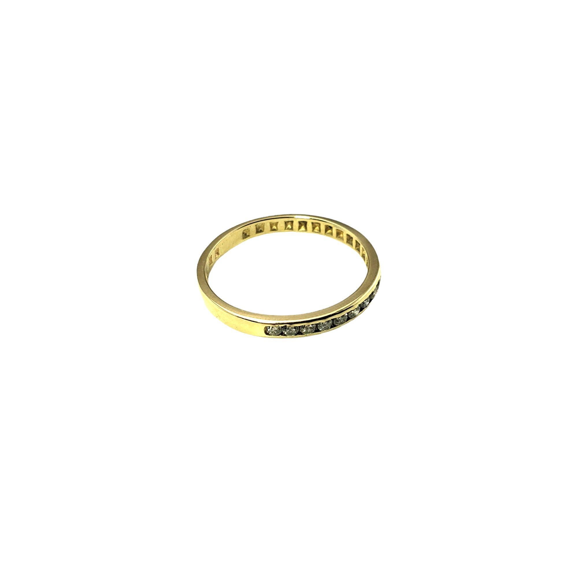 Women's 14 Karat Yellow Gold and Diamond Wedding Band Size 9.5 For Sale