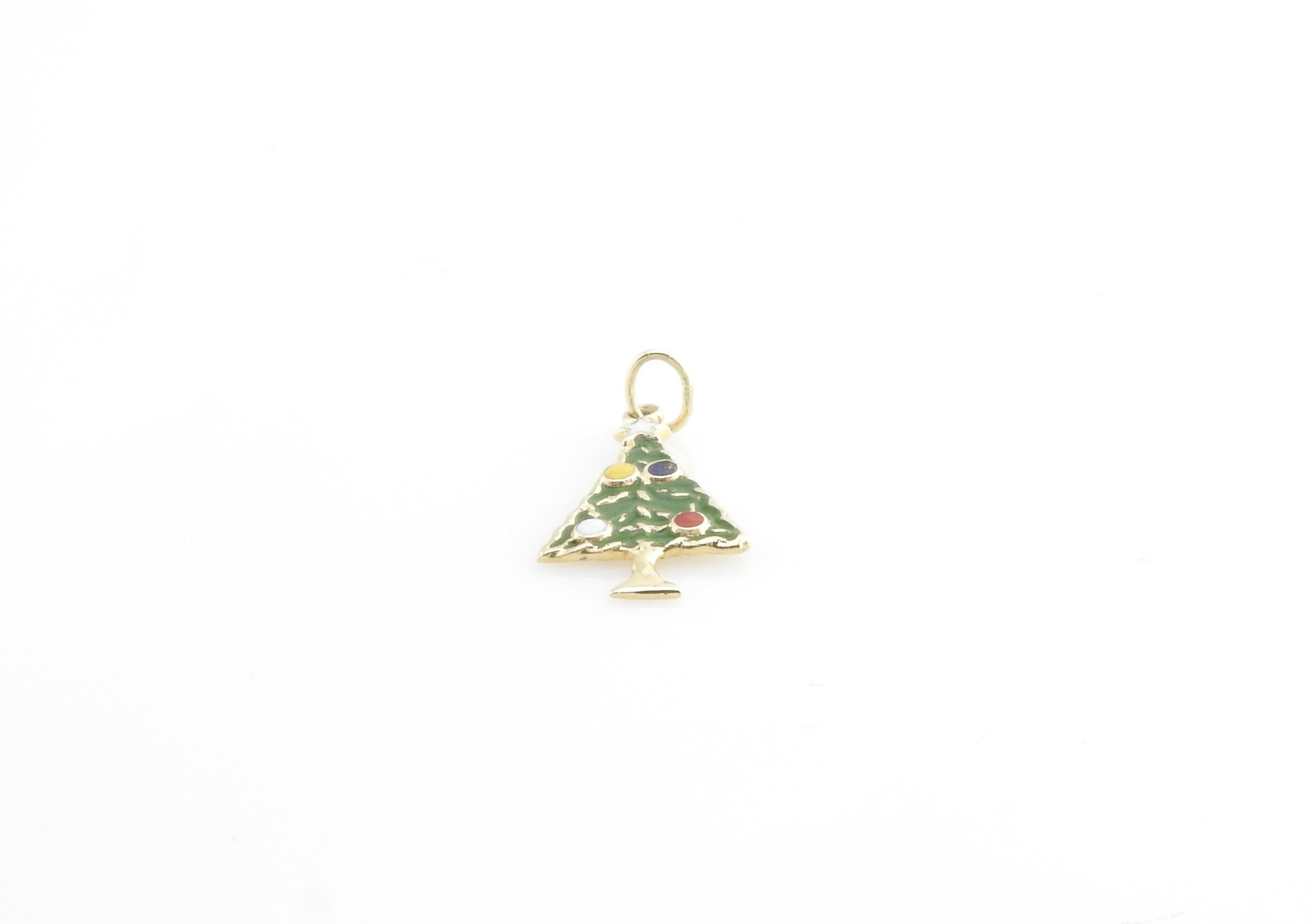 Vintage 14 Karat Yellow Gold and Enamel Christmas Tree Charm

It's the most wonderful time of the year!

This lovely charm features a beautifully detailed holiday tree decorated with colorful enamel.

Size: 24 mm x 13 mm - actual charm.

Weight: 0.8