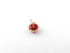 14 Karat Yellow Gold and Enamel Ladybug Charm