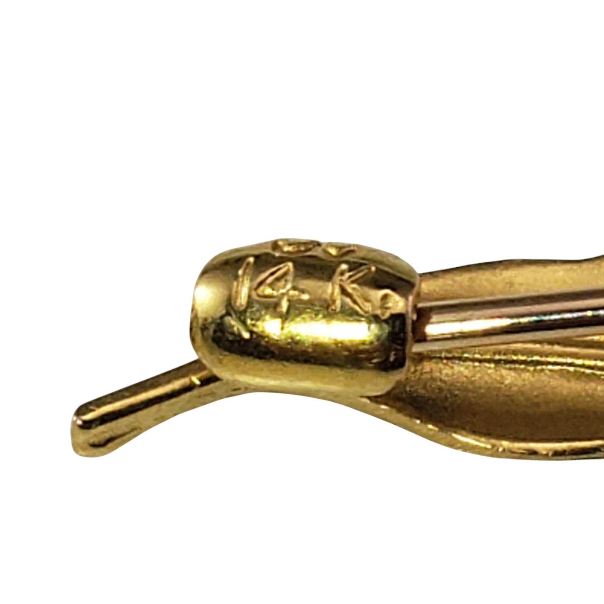 14 Karat Yellow Gold and Enamel Peacock Feather Pin #21125 For Sale 1