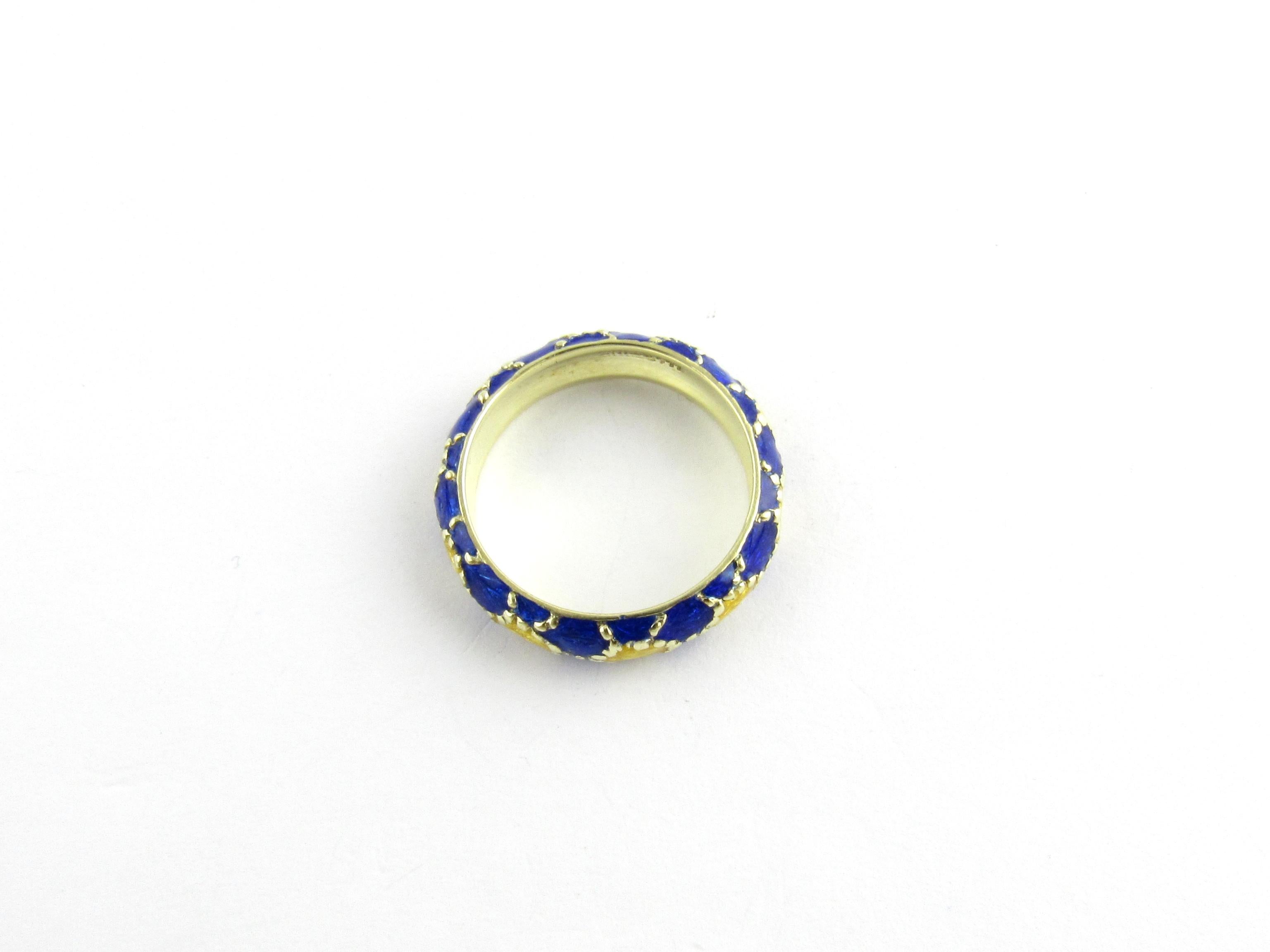 14 Karat Yellow Gold and Enamel Ring 1