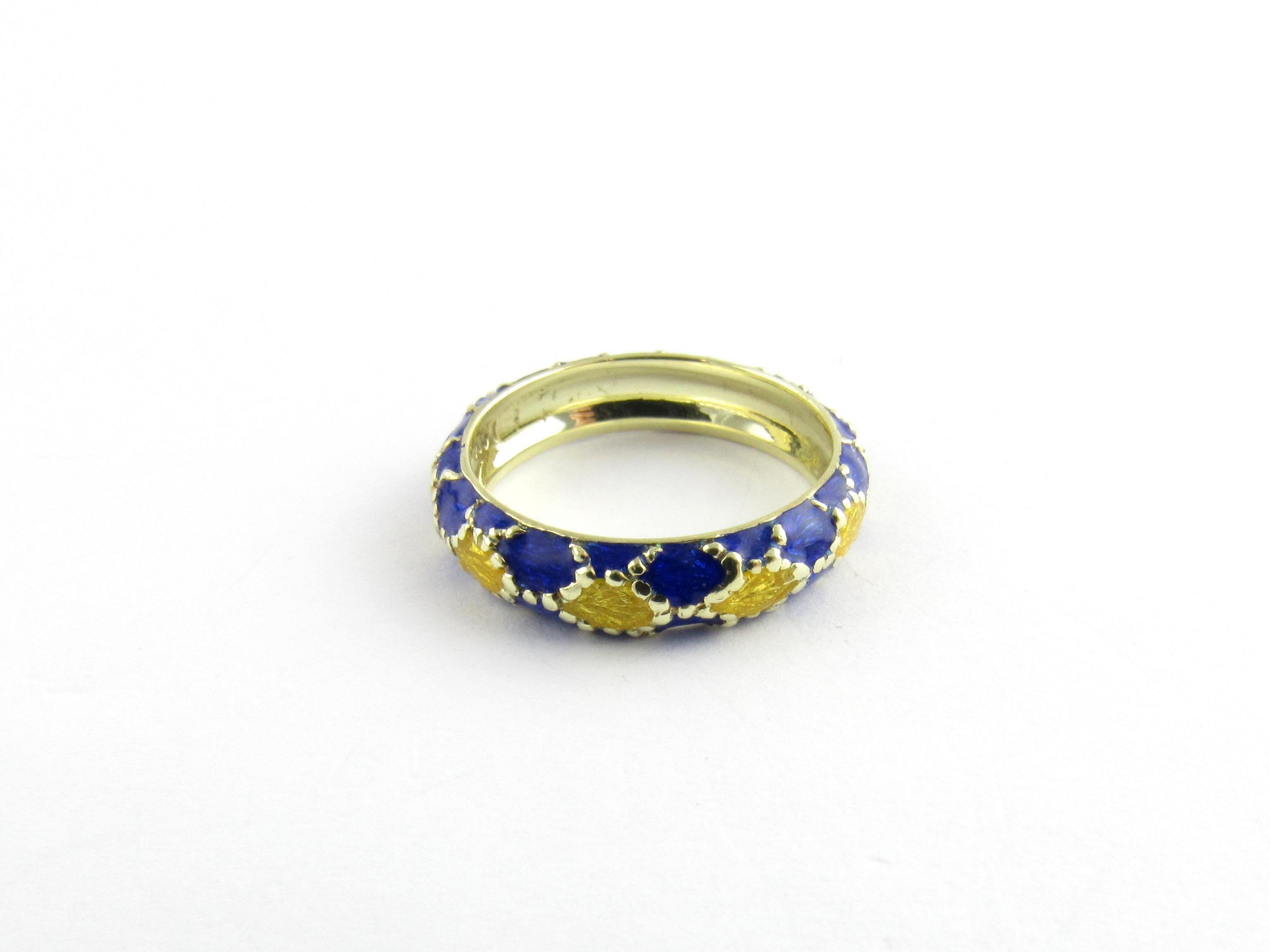 14 Karat Yellow Gold and Enamel Ring 2