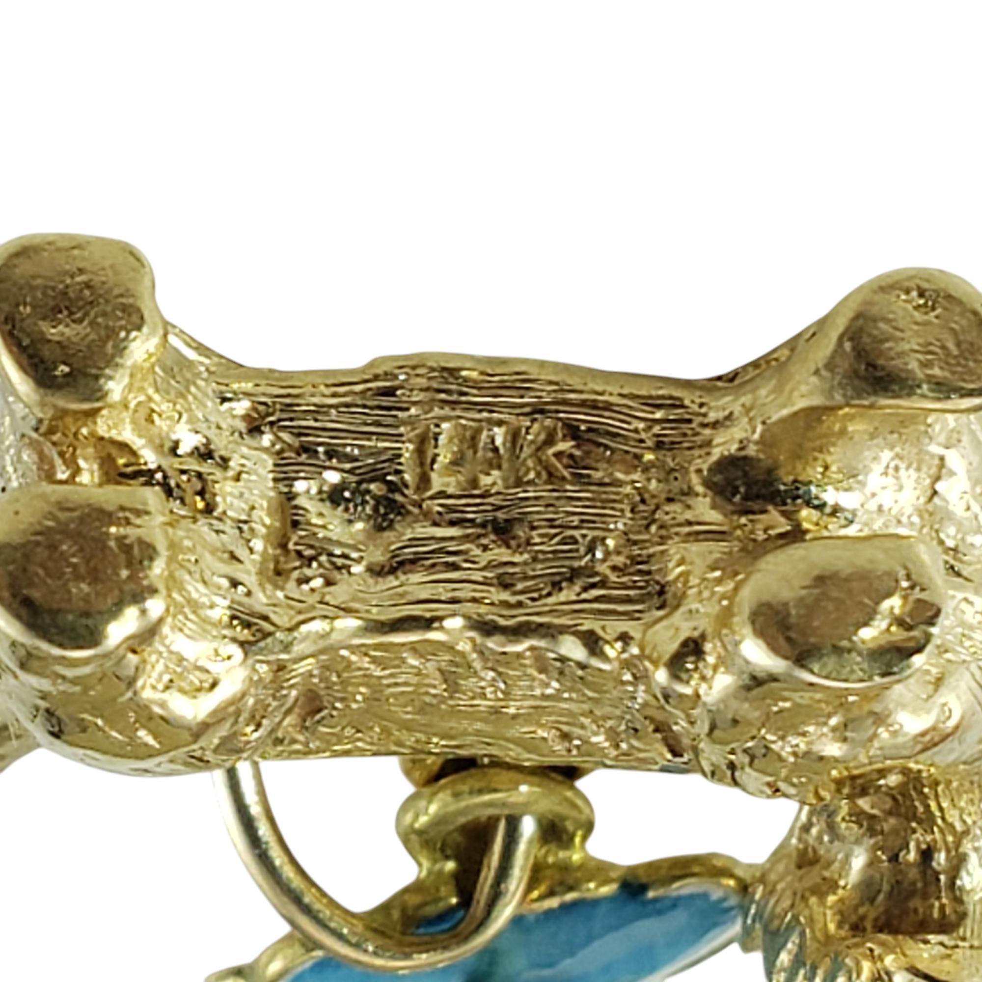 Donna Charm con cane Scottie in oro giallo 14 carati e smalto #20022 in vendita