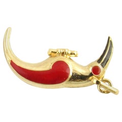 14 Karat Yellow Gold and Enamel Toucan Charm