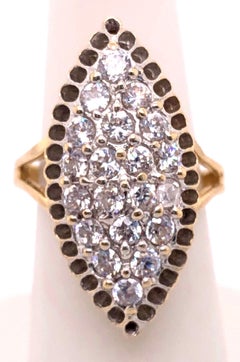 14 Karat Yellow Gold and Fashion Cubic Zircon Ring