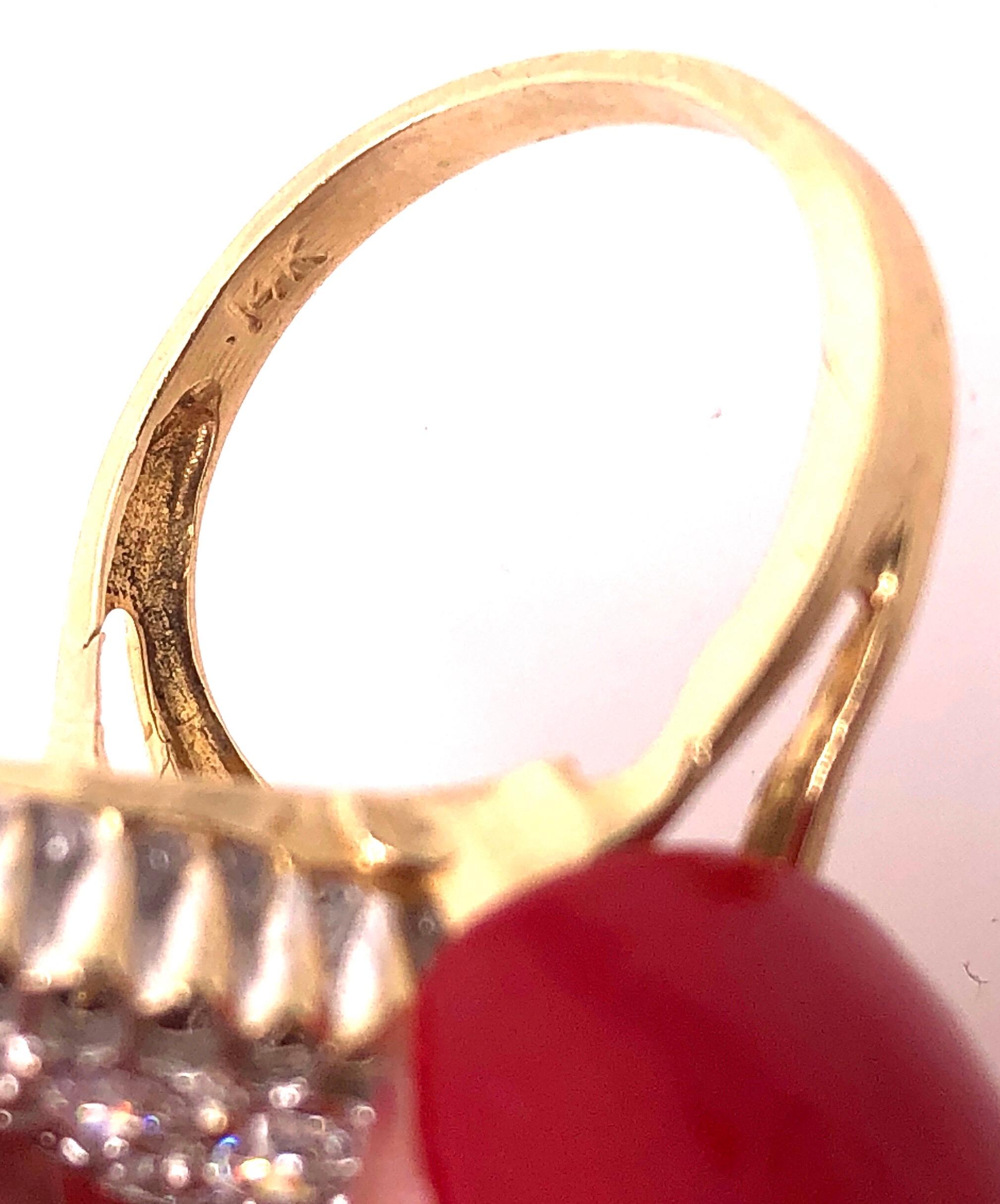 14 Karat Gelbgold und modischer Zirkon-Ring mit Cubic im Zustand „Gut“ im Angebot in Stamford, CT