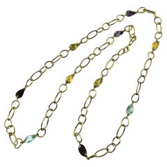 14 Karat Yellow Gold and Gemstone Necklace