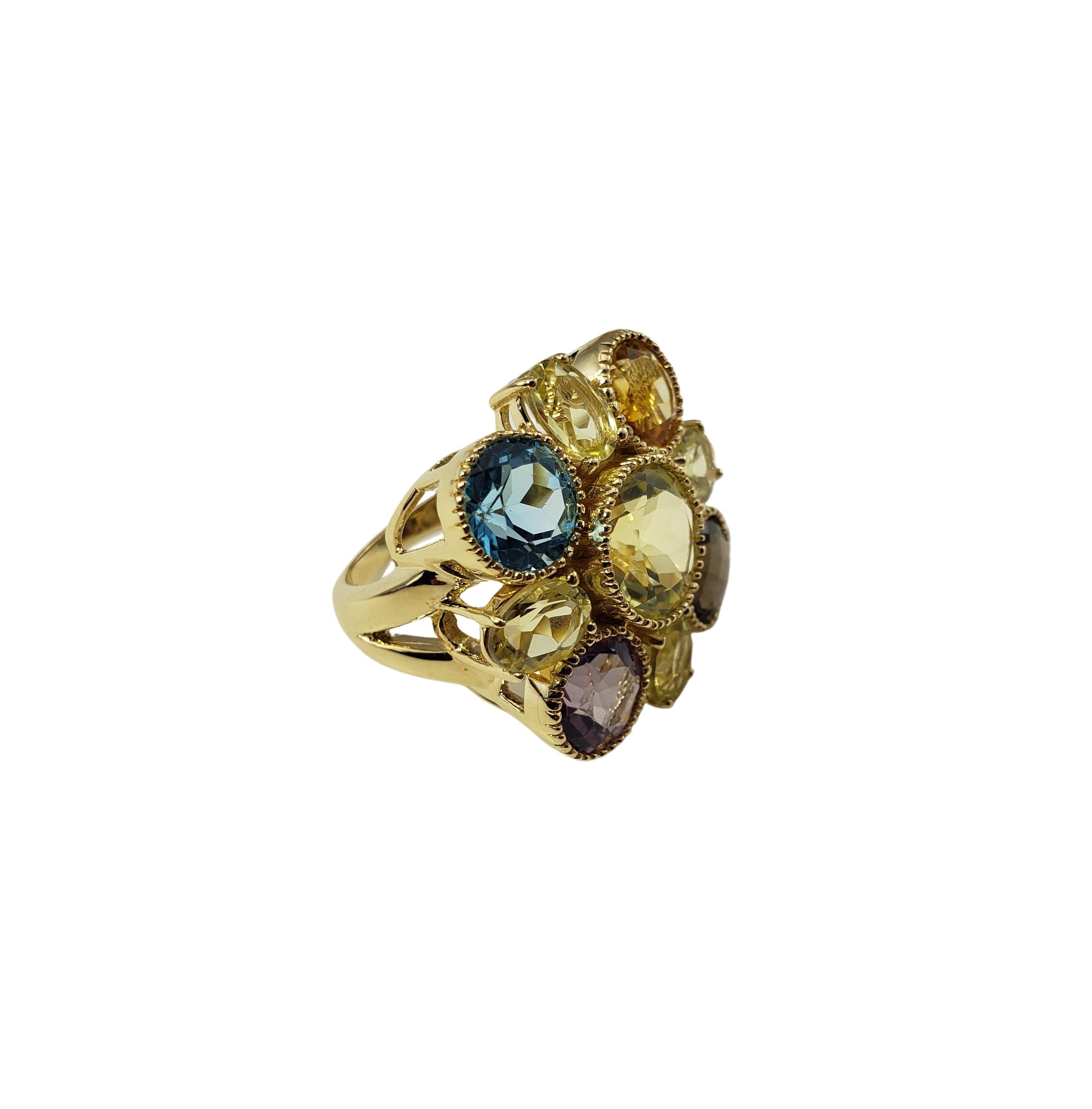 Ring aus 14 Karat Gelbgold mit Edelsteinen im Zustand „Gut“ im Angebot in Washington Depot, CT