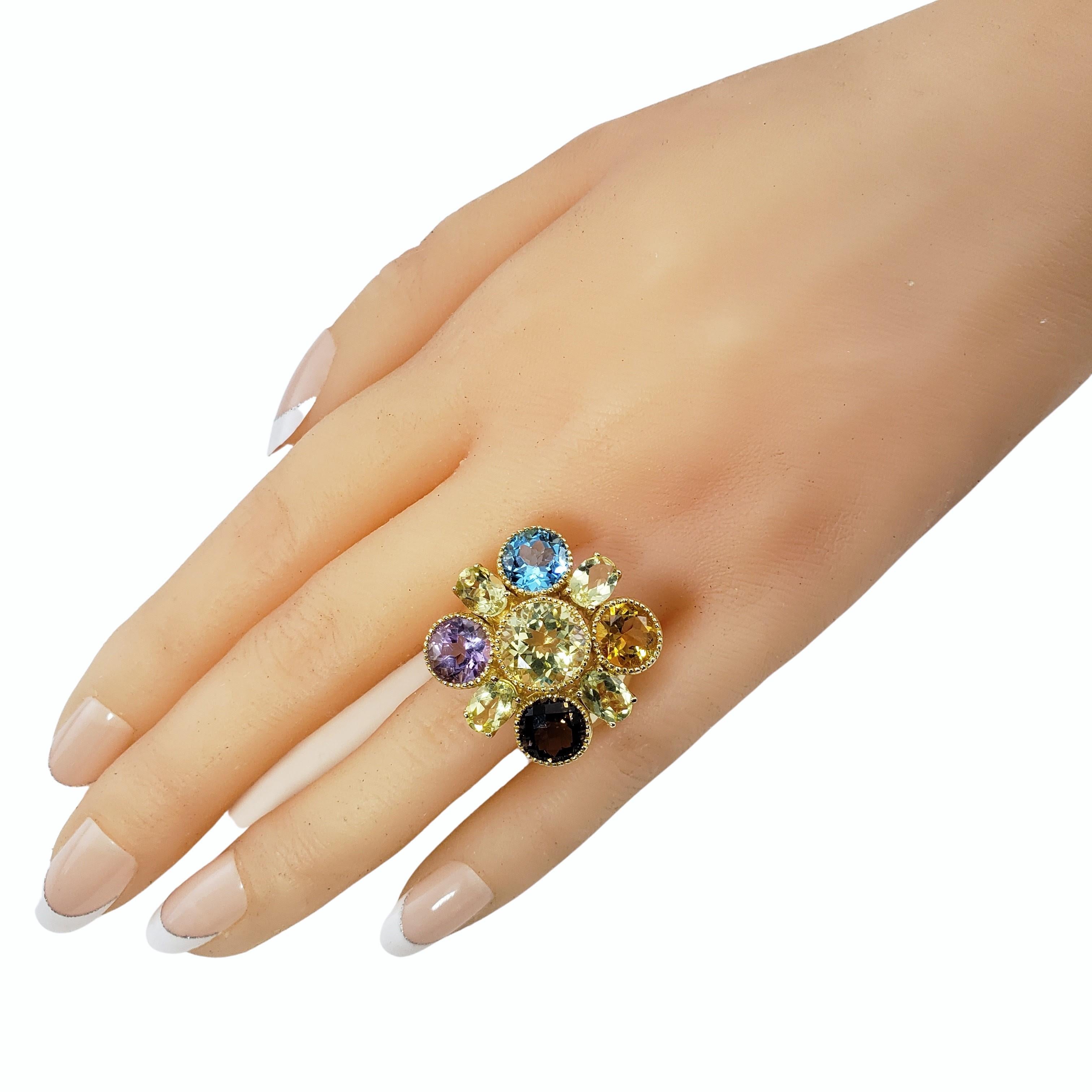 14 Karat Yellow Gold and Gemstone Ring For Sale 2