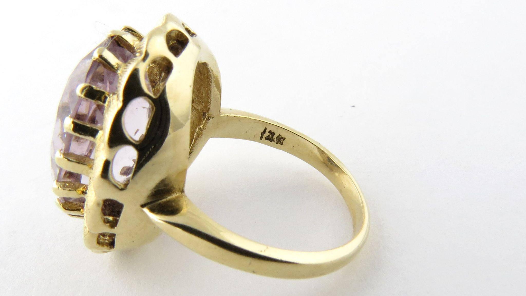 Women's 14 Karat Yellow Gold and Genuine Amethyst Ring