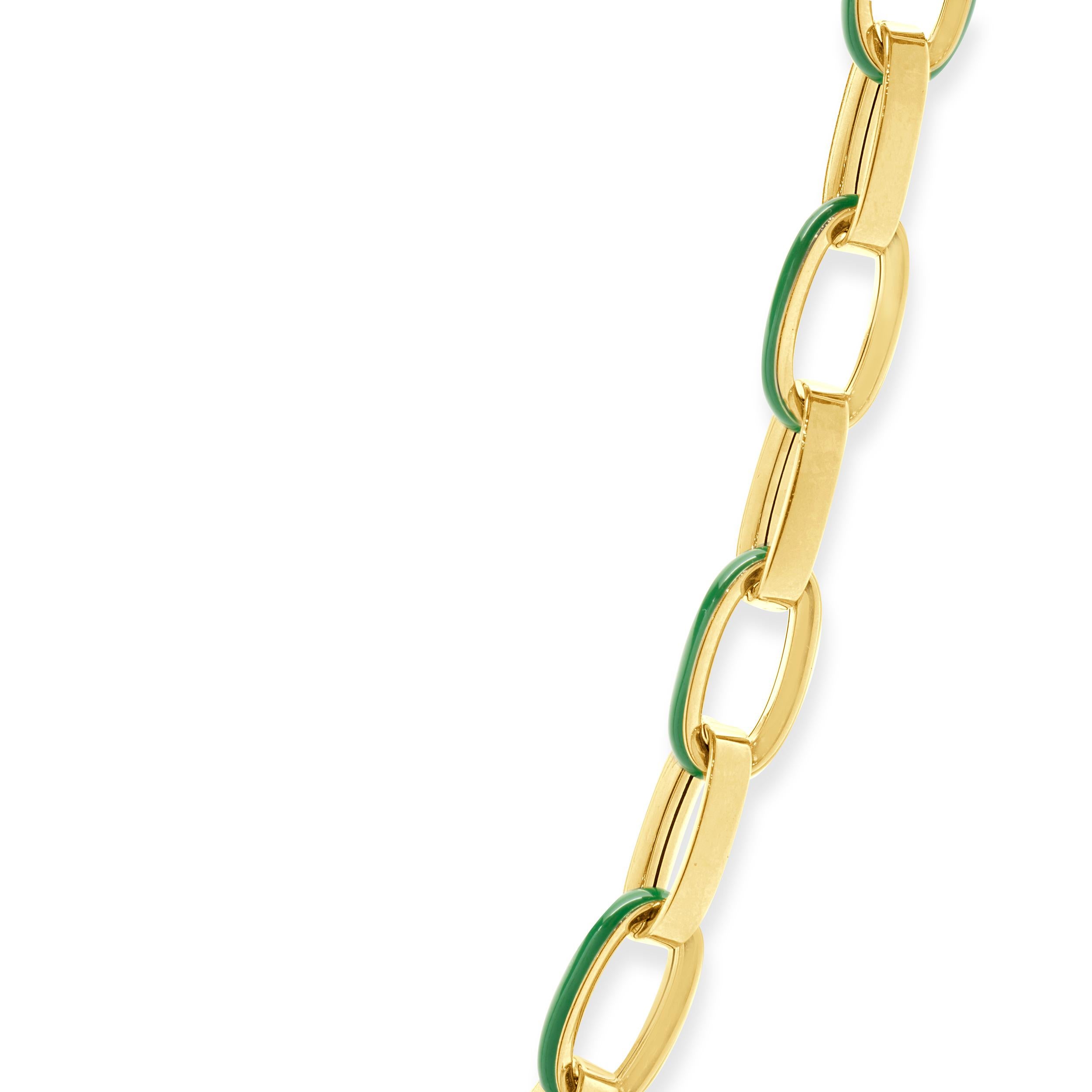 Concepteur : personnalisé
Matière : 14K jaune  or 
Dimensions : le collier mesure 18 pouces de long.
Poids : 12,16 grammes