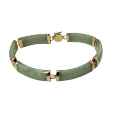 Bracelet en or jaune 14 carats et jade #24293