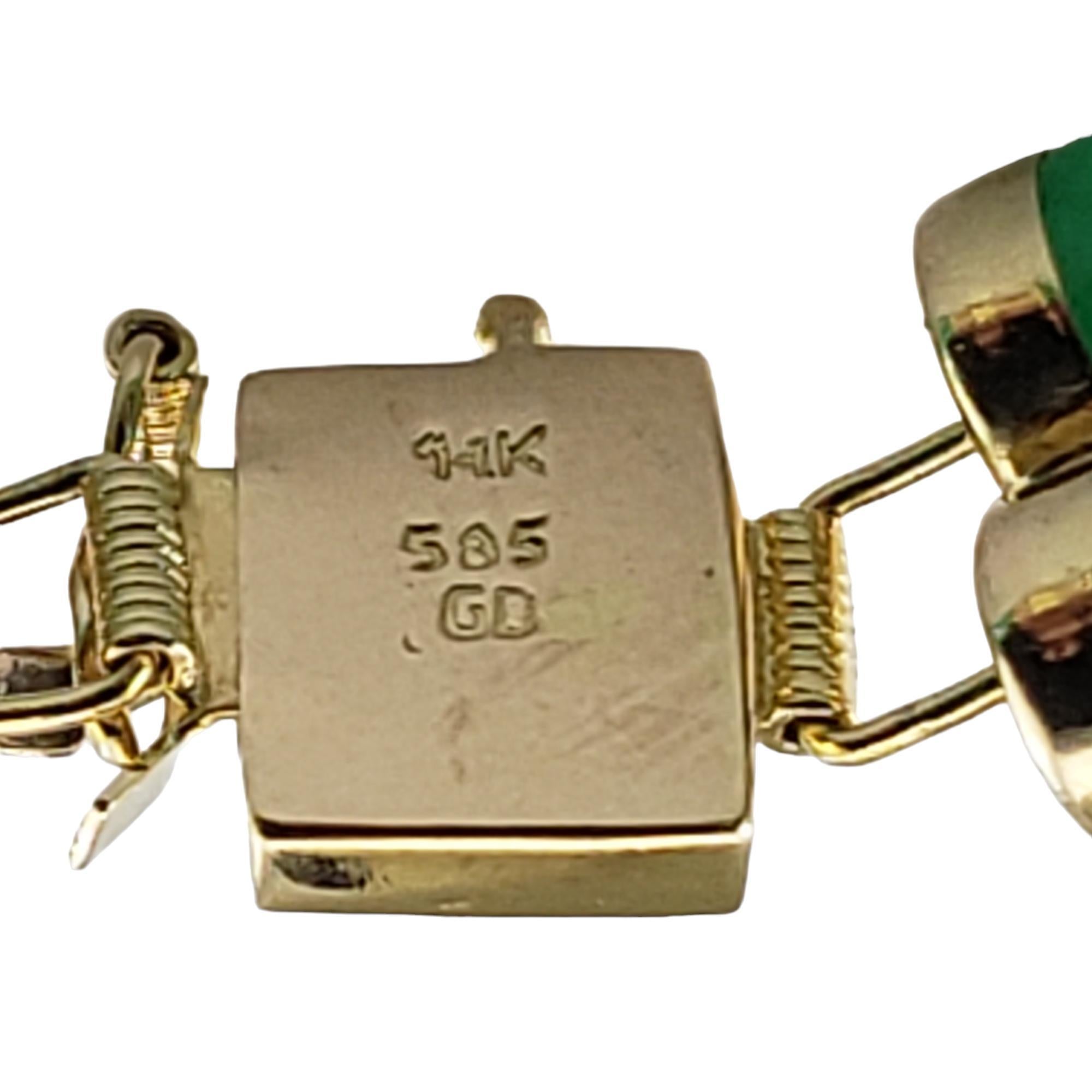 14 Karat Gelbgold und Jade-Armband JAGi zertifiziert #15761 Damen