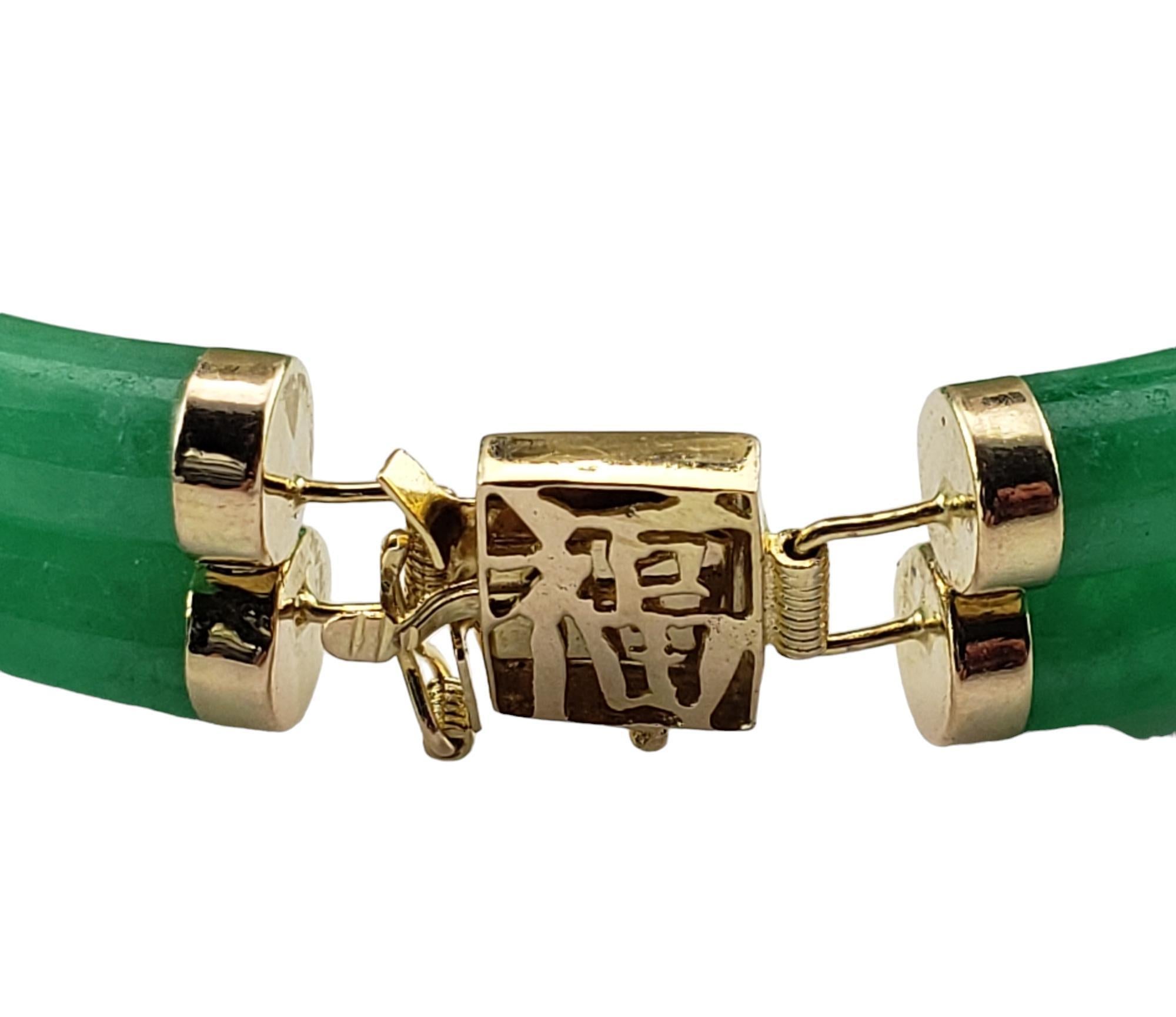 14 Karat Gelbgold und Jade-Armband JAGi zertifiziert #15761 1