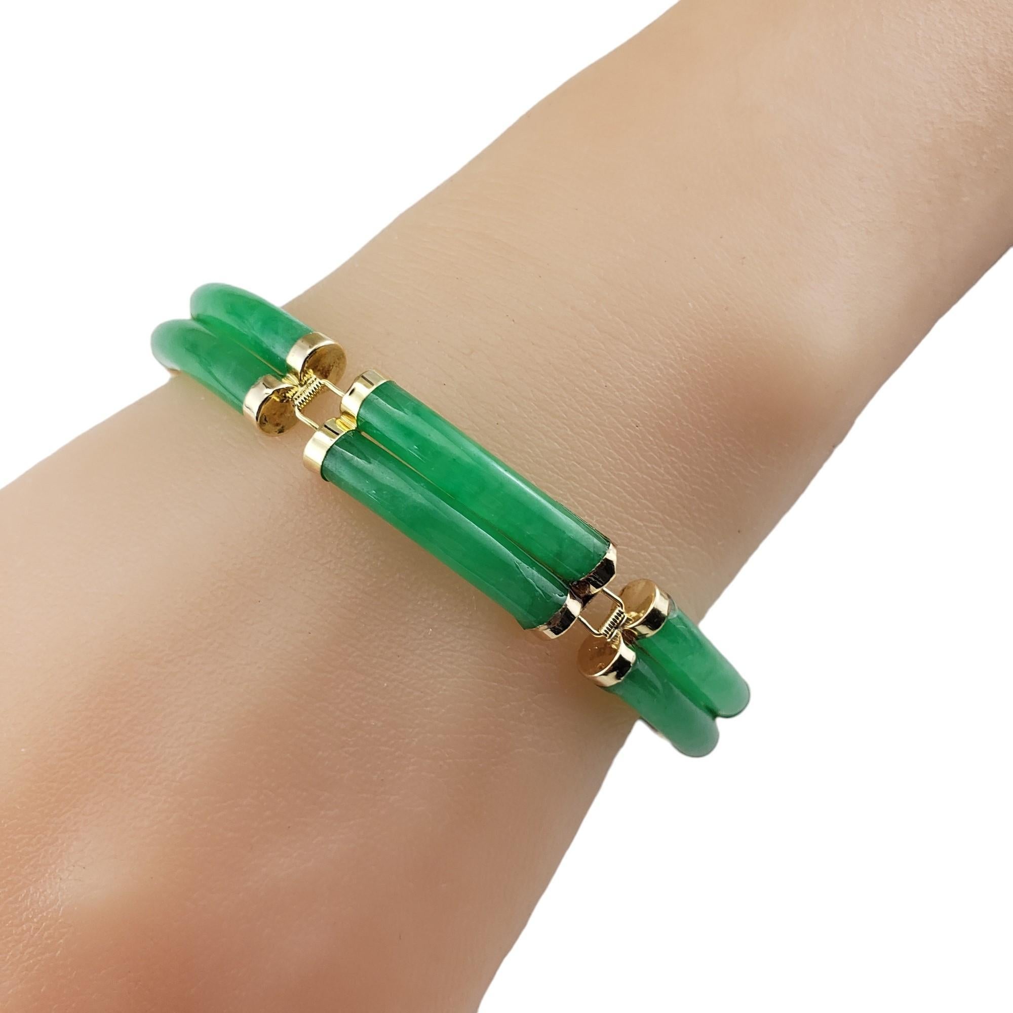 14 Karat Gelbgold und Jade-Armband JAGi zertifiziert #15761 3