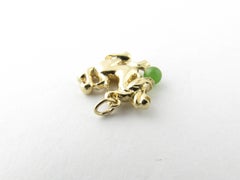 14 Karat Yellow Gold and Jade Dragon Charm