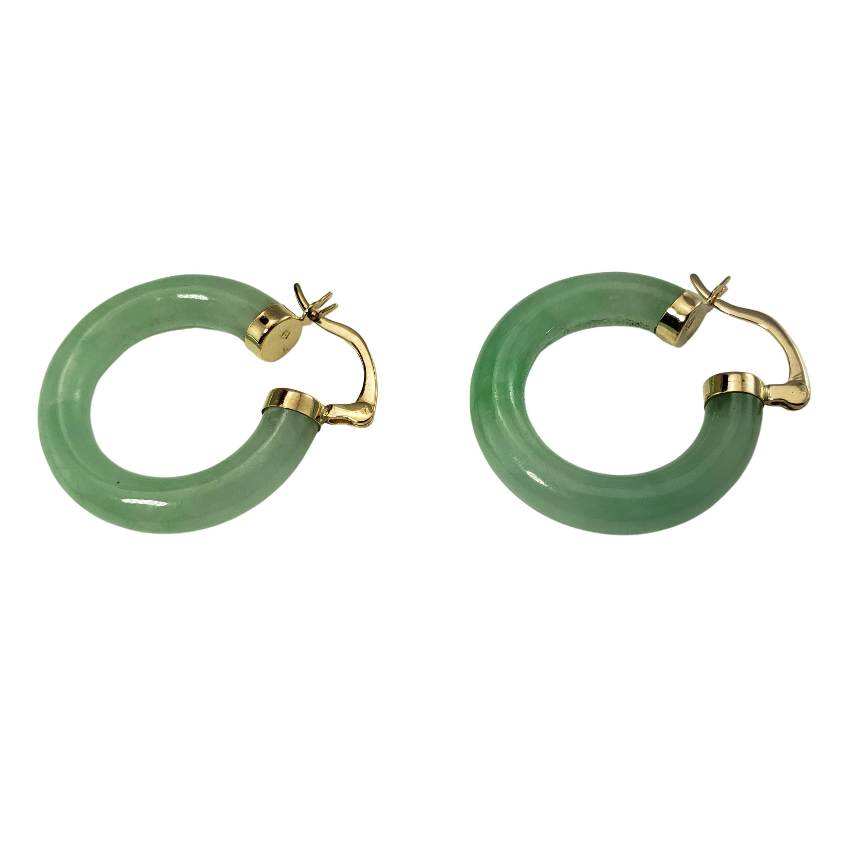 large jade hoop earrings