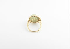 14 Karat Yellow Gold and Jade Man in the Moon Ring