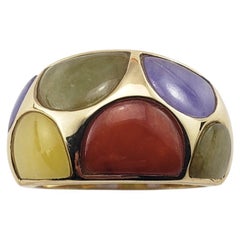 Vintage 14 Karat Yellow Gold and Jade Ring