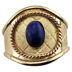 14 Karat Yellow Gold and Lapis Lazuli Adjustable Ring