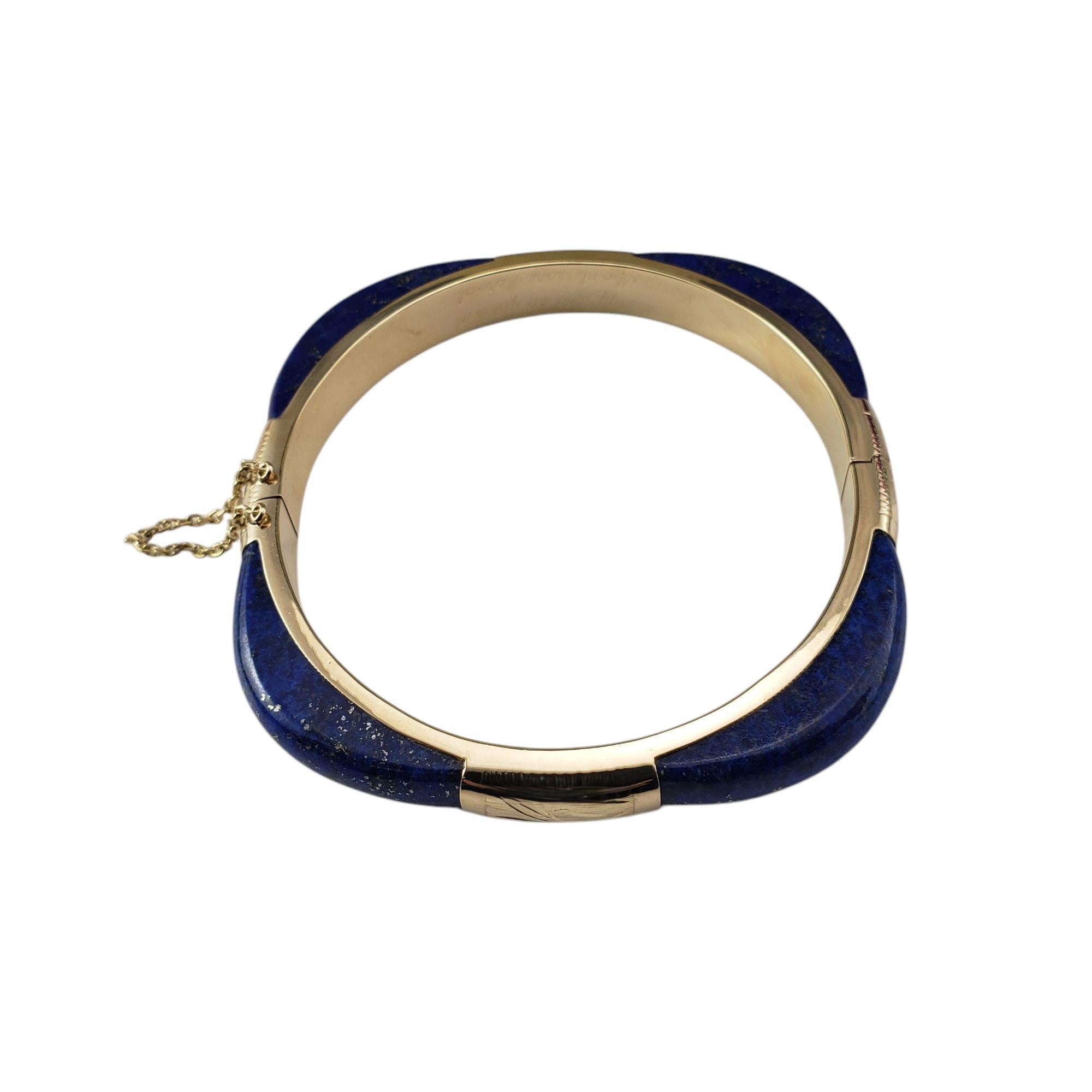 14 Karat Yellow Gold and Lapis Lazuli Bangle Bracelet #21343 In Good Condition For Sale In Washington Depot, CT