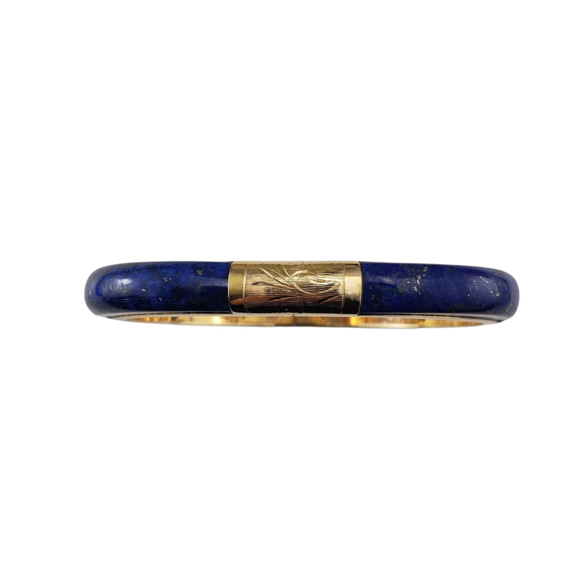 14 Karat Yellow Gold and Lapis Lazuli Bangle Bracelet #21343