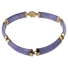 14 Karat Yellow Gold and Lavender Jade Bracelet