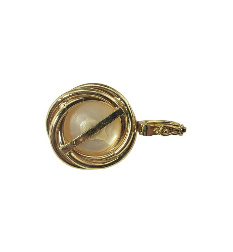14 Karat Yellow Gold and Mabe Pearl Pendant Enhancer For Sale at 1stDibs