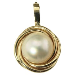 14 Karat Yellow Gold and Mabe Pearl Pendant Enhancer