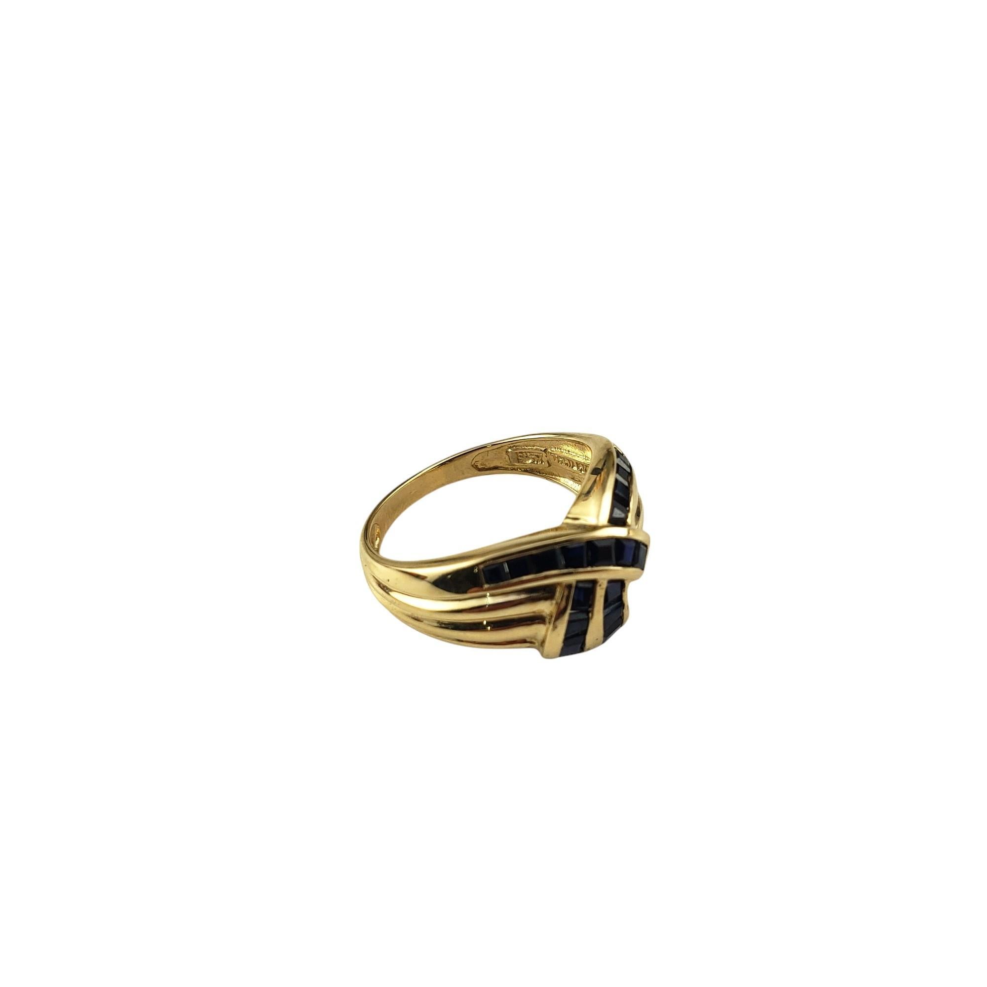 14 Karat Gelbgold und natürlicher Saphir Ring Größe 5,25 #17066 (Baguetteschliff) im Angebot