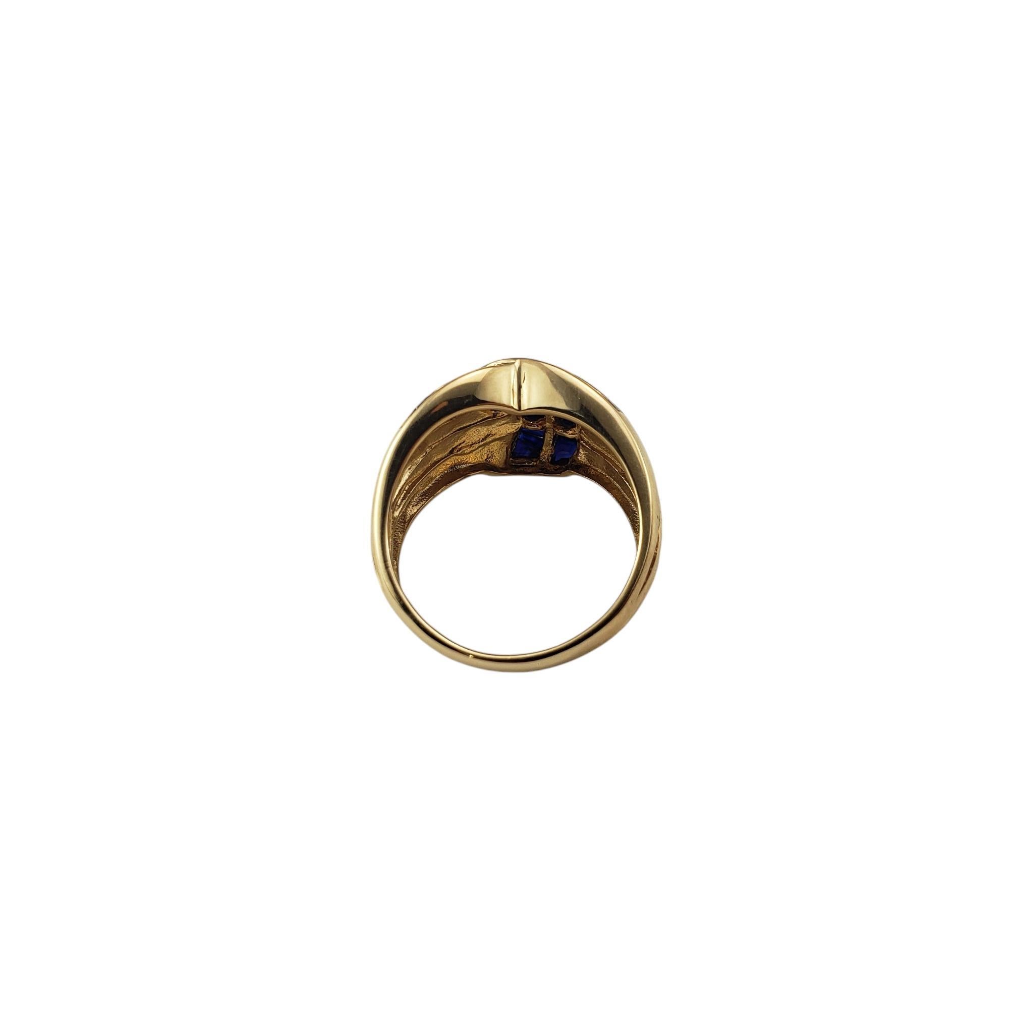 14 Karat Gelbgold und natürlicher Saphir Ring Größe 5,25 #17066 Damen im Angebot