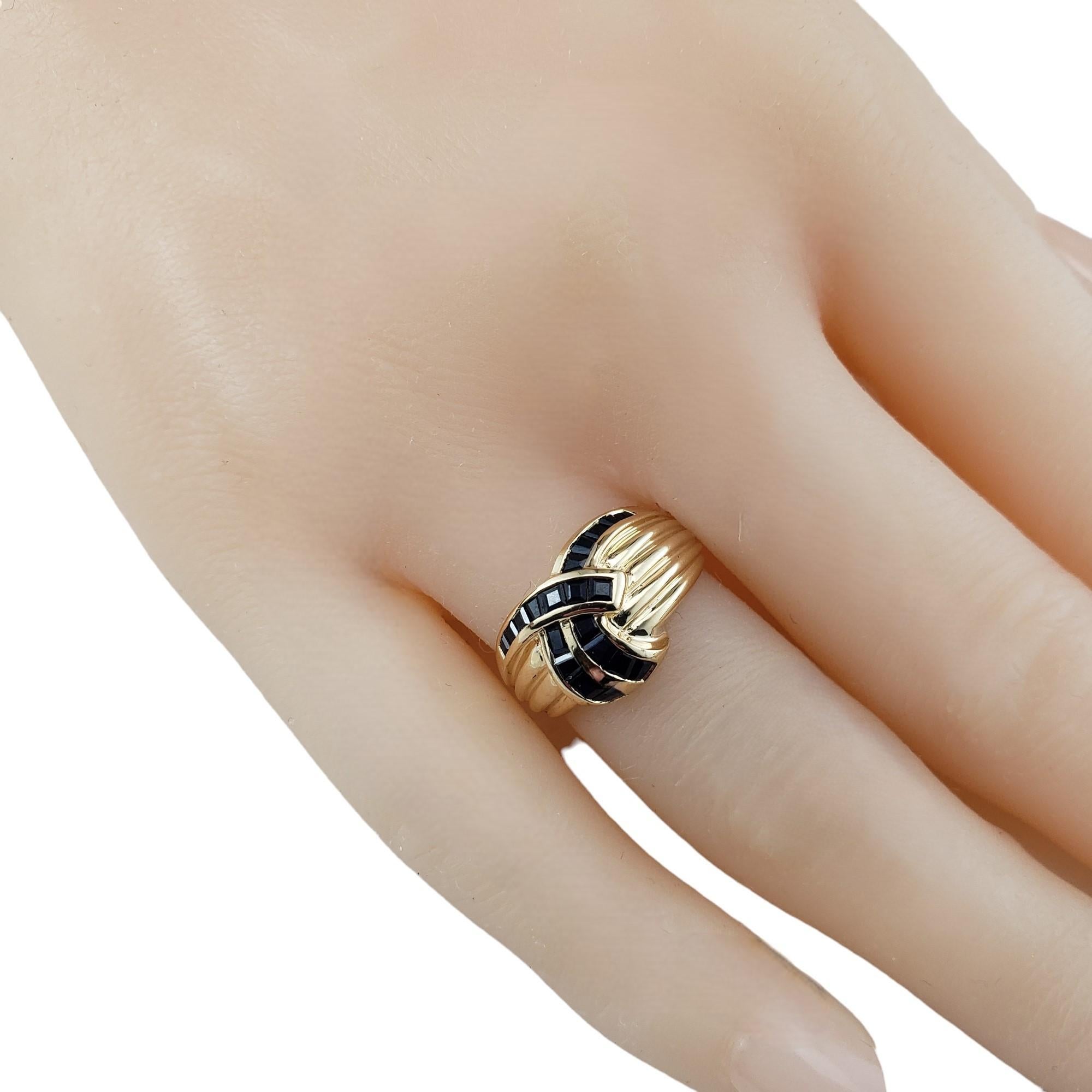 14 Karat Yellow Gold and Natural Sapphire Ring Size 5.25 #17066 For Sale 3