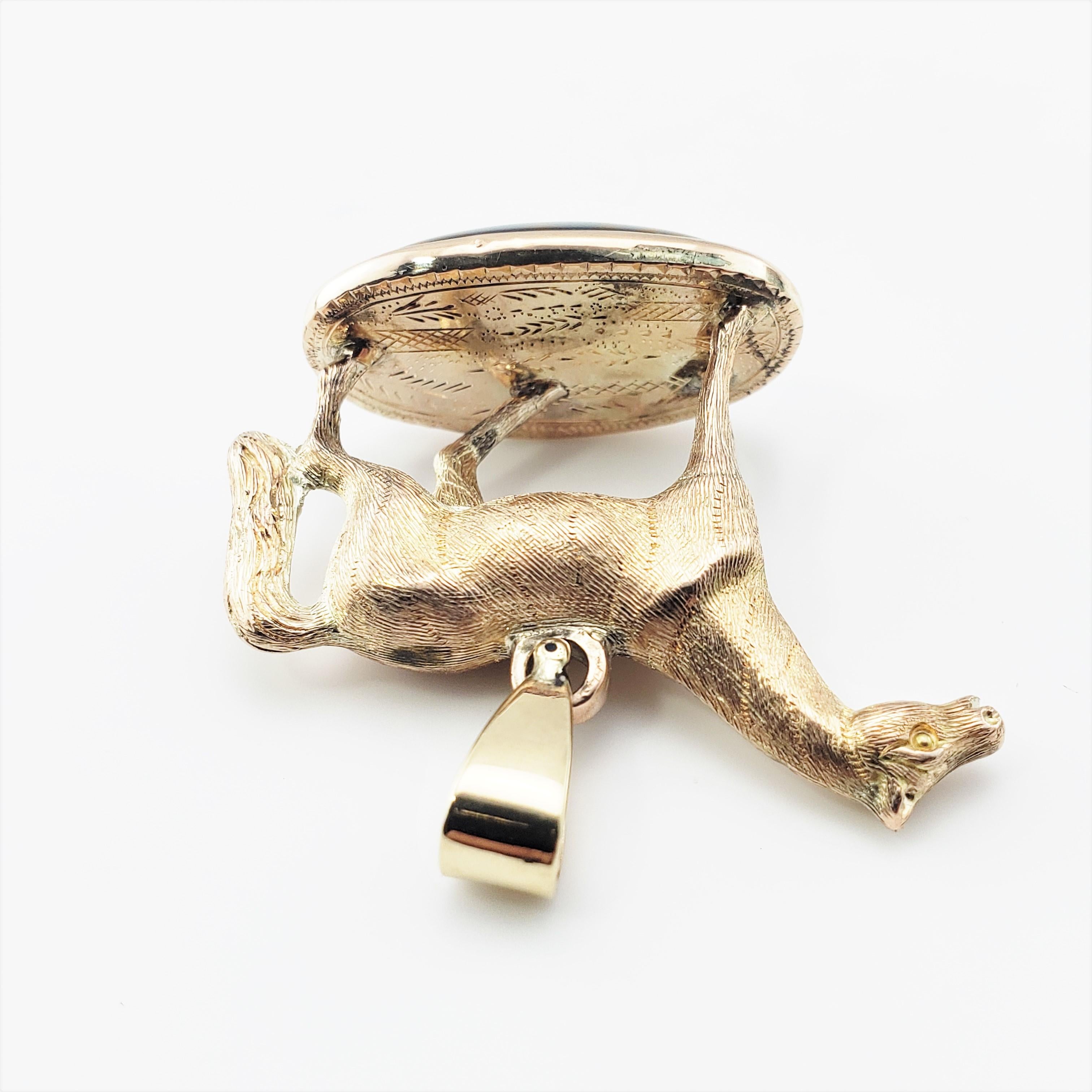 Pendentif cheval en or jaune 14 carats et onyx en vente 2