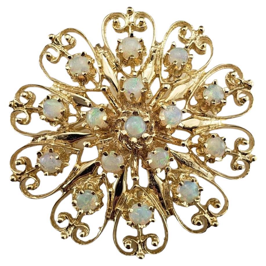14 Karat Yellow Gold and Opal Brooch/Pendant #16740 For Sale