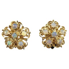 14 Karat Yellow Gold and Opal Earrings #16739